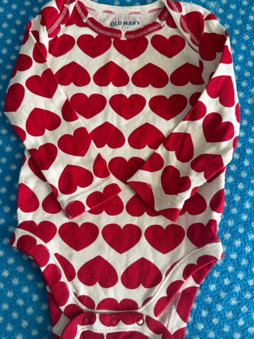 Baby Gear White Bodysuit with Red Heart Print